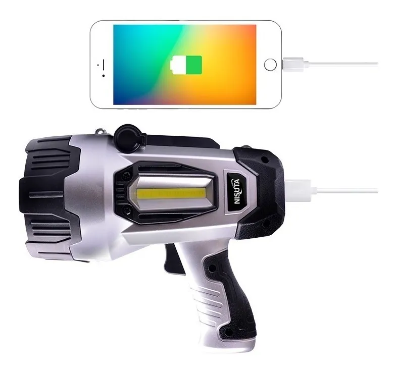 Linterna NISUTA 10w Recargable 5v con power bank  Apta Para Exterior 