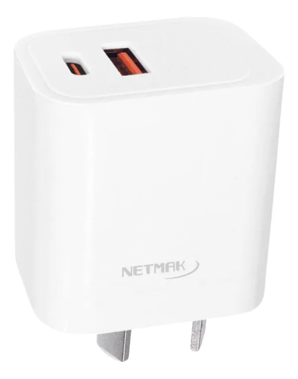 Cargador Doble QC USB+USB-C PD NETMARK NM-CP7 20W