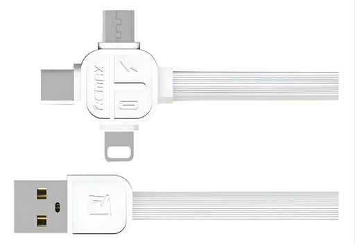 [RC066TH] Cable USB REMAX RC-066TH 3 en 1 USB White Blanco-Micro USB USB C y Lightning